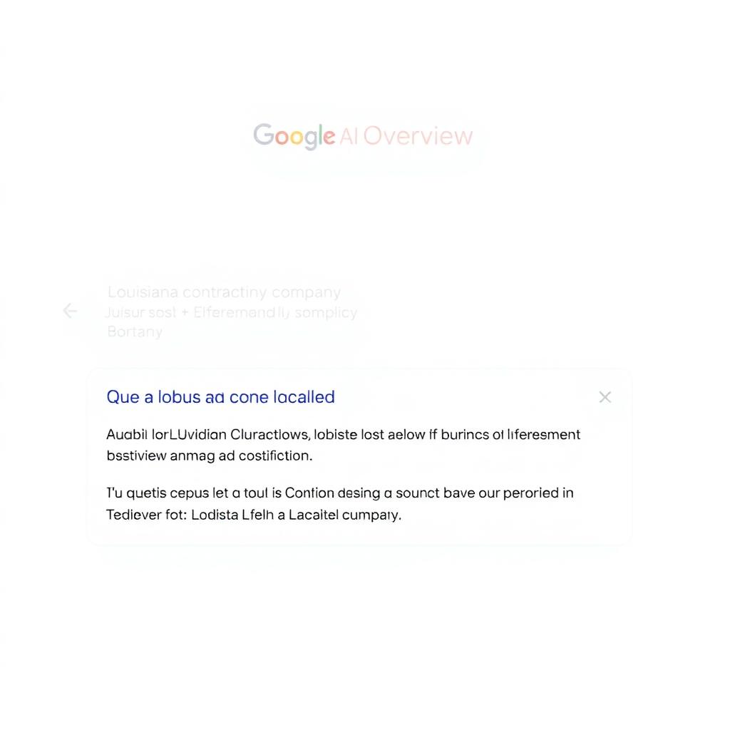 Contracting company cited as the #1 local authority in a Google AI Overview generated search result.