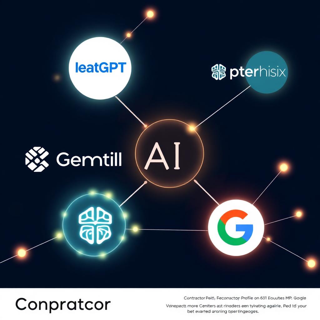 ChatGPT, Gemini, Perplexity, and Google AI Overviews connected to a Louisiana contractor business profile.