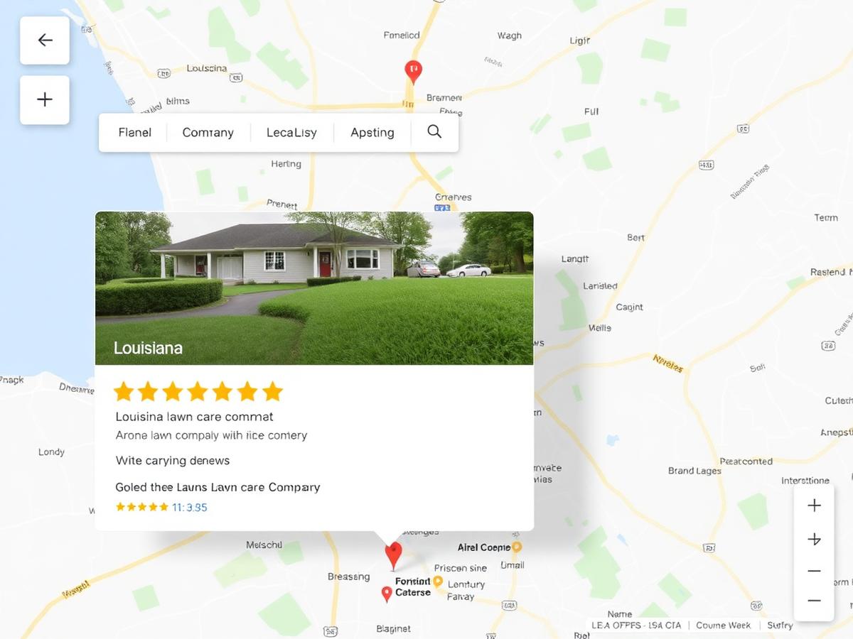 Google Maps Local 3-Pack showing #1 ranking for Louisiana lawn maintenance company achieved by Maznur Rahman.